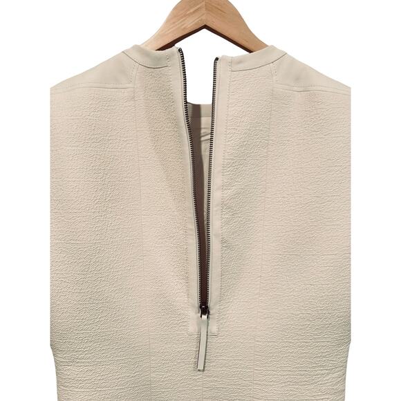 Helmut Lang Erosion Pockets Cotton Wool Textured Mini Sheath Cream Ivory Dress 2 - Picture 12 of 15